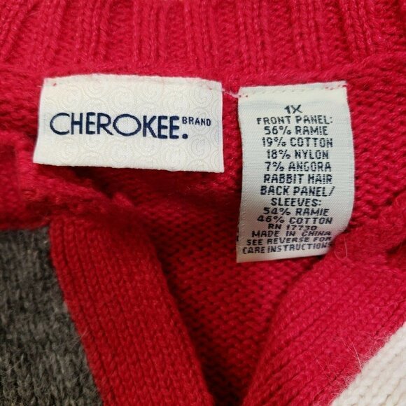 NORDIC Holiday Angora Blend Sweater 1X Reindeer Snowflake T38 - Picture 4 of 4